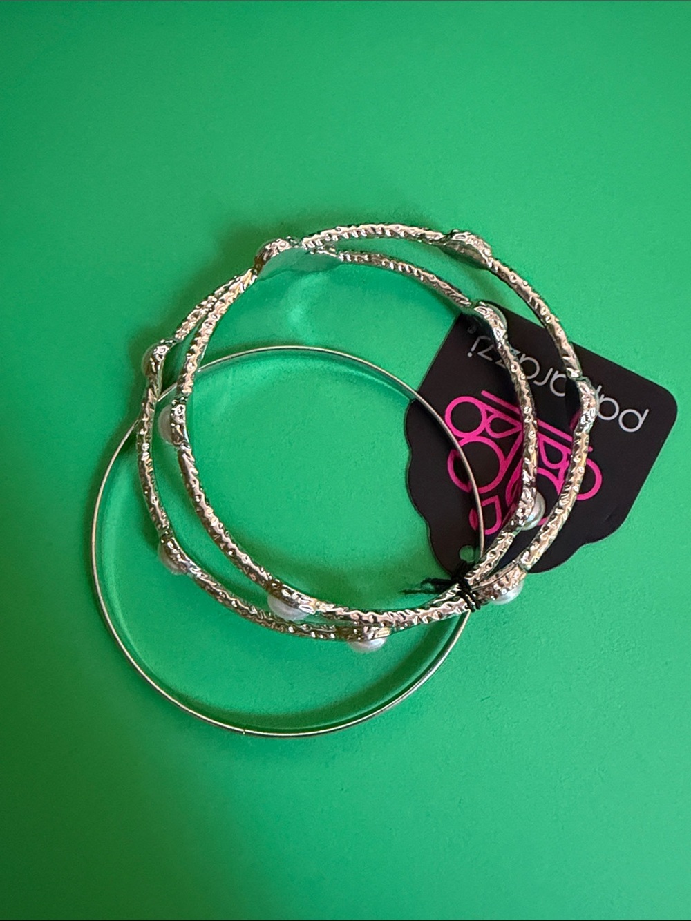 PAPARAZZI Layered Beaded Bracelet Set Silver & Green